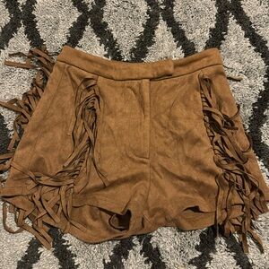 Kittenish, x-small, fringe, tassel shorts, faux suede, excellent condition,